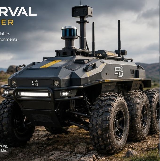 Serval Rover, a 6x6 rugged unmanned ground vehicle (concept render)